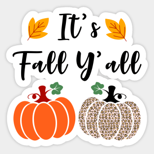 It's Fall Y'all Cute Gnomes Pumpkin Spice Season Sticker